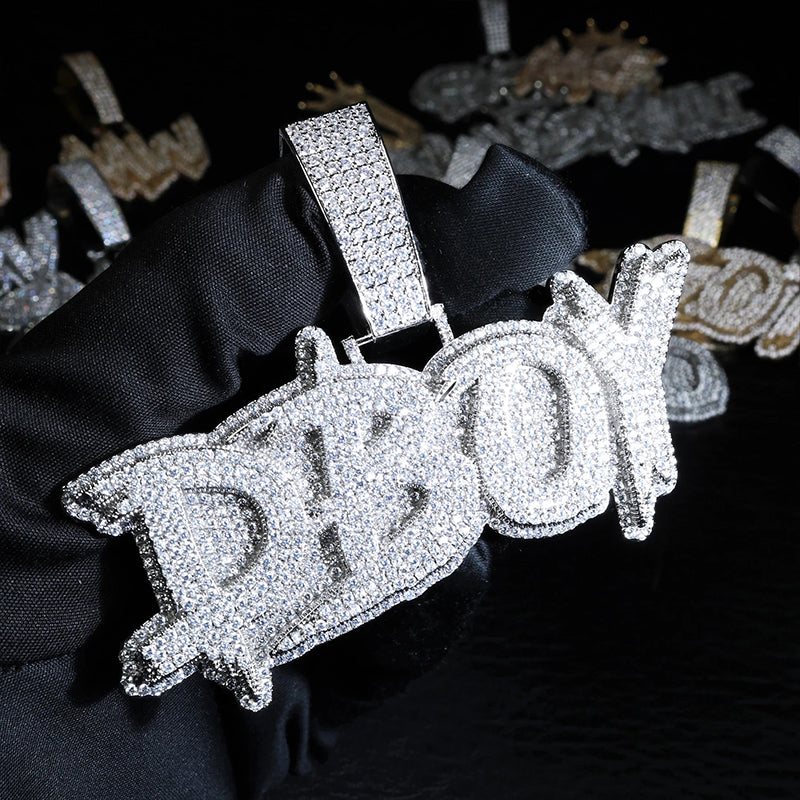 Custom Silver Hip Hop Moissanite Letter Pendant Deposit