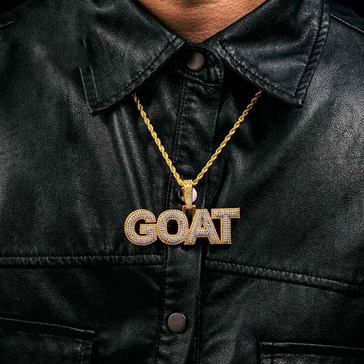 Hip Hop Iced out Gota Letters Plate Yellow White Moissanite Diamond Gem Pendant Necklace agahiphop