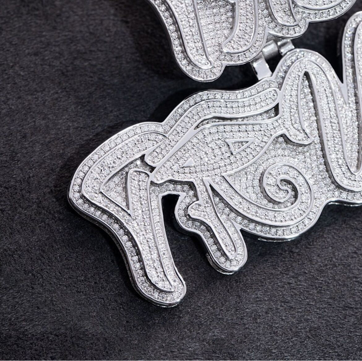 iced out custom jewelry name pendant vvs moissanite custom s925 custom diamond pendant high quality agahiphop