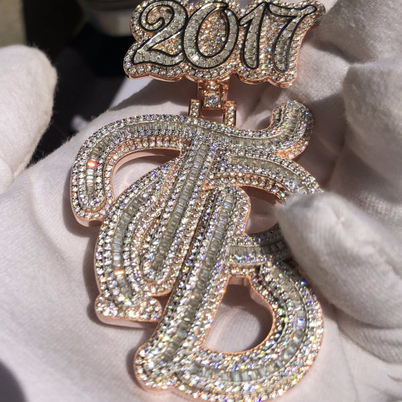 CUSTOM 1-2 LETTERS BAGUETTE PENDANT
