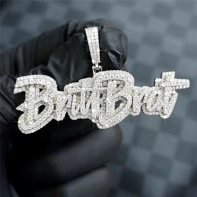 Iced Out Men Charms Moissanite Diamonds Letter Pendants
