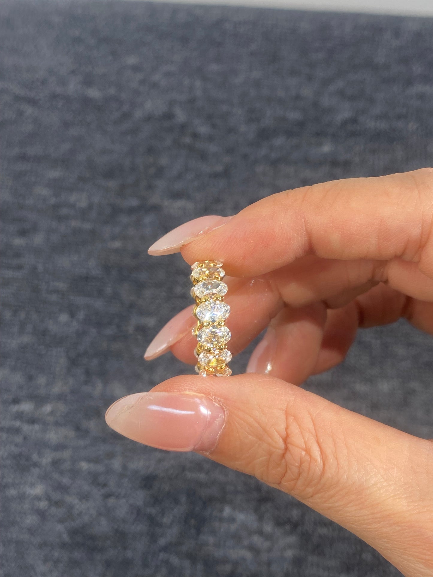 S925 Sterling Silver Oval Lab Grown Ring For Women