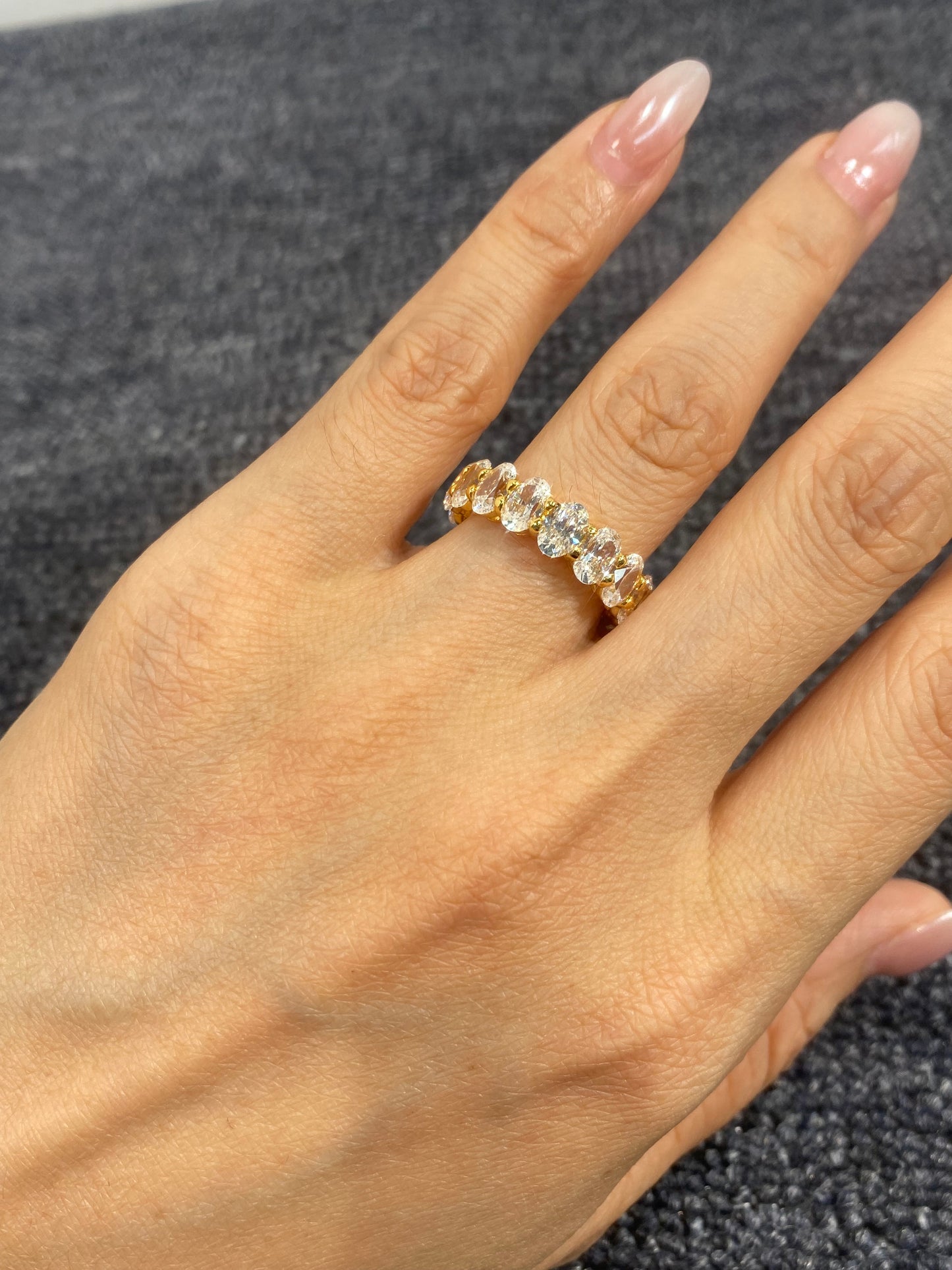 S925 Sterling Silver Oval Lab Grown Ring For Women