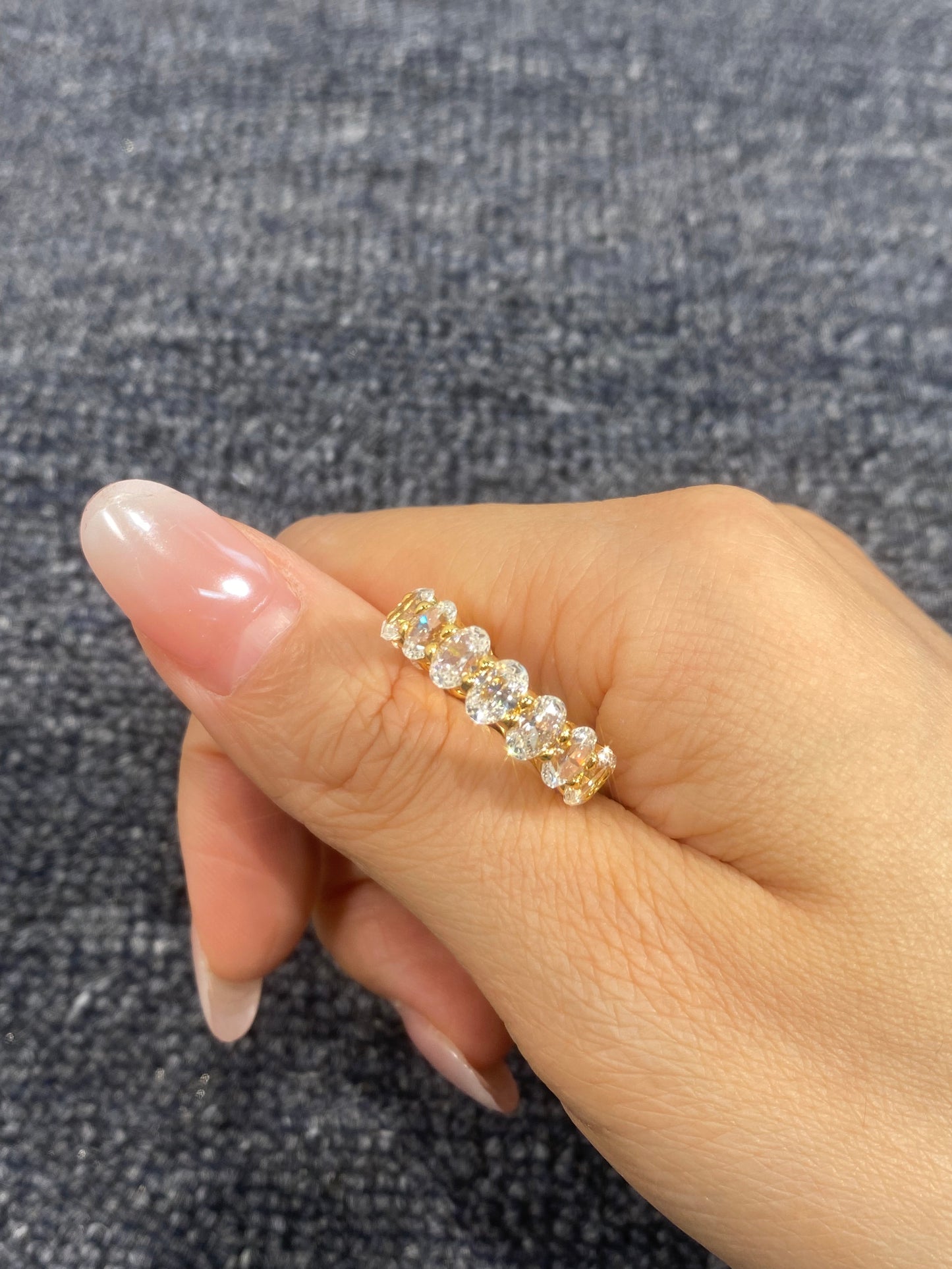 S925 Sterling Silver Oval Lab Grown Ring For Women