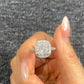 S925 Sterling Silver 3CT Halo Lab Grown Ring For Women