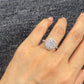 S925 Sterling Silver 3CT Halo Lab Grown Ring For Women