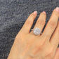 S925 Sterling Silver 3CT Halo Lab Grown Ring For Women