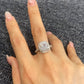 S925 Sterling Silver 3CT Halo Lab Grown Ring For Women