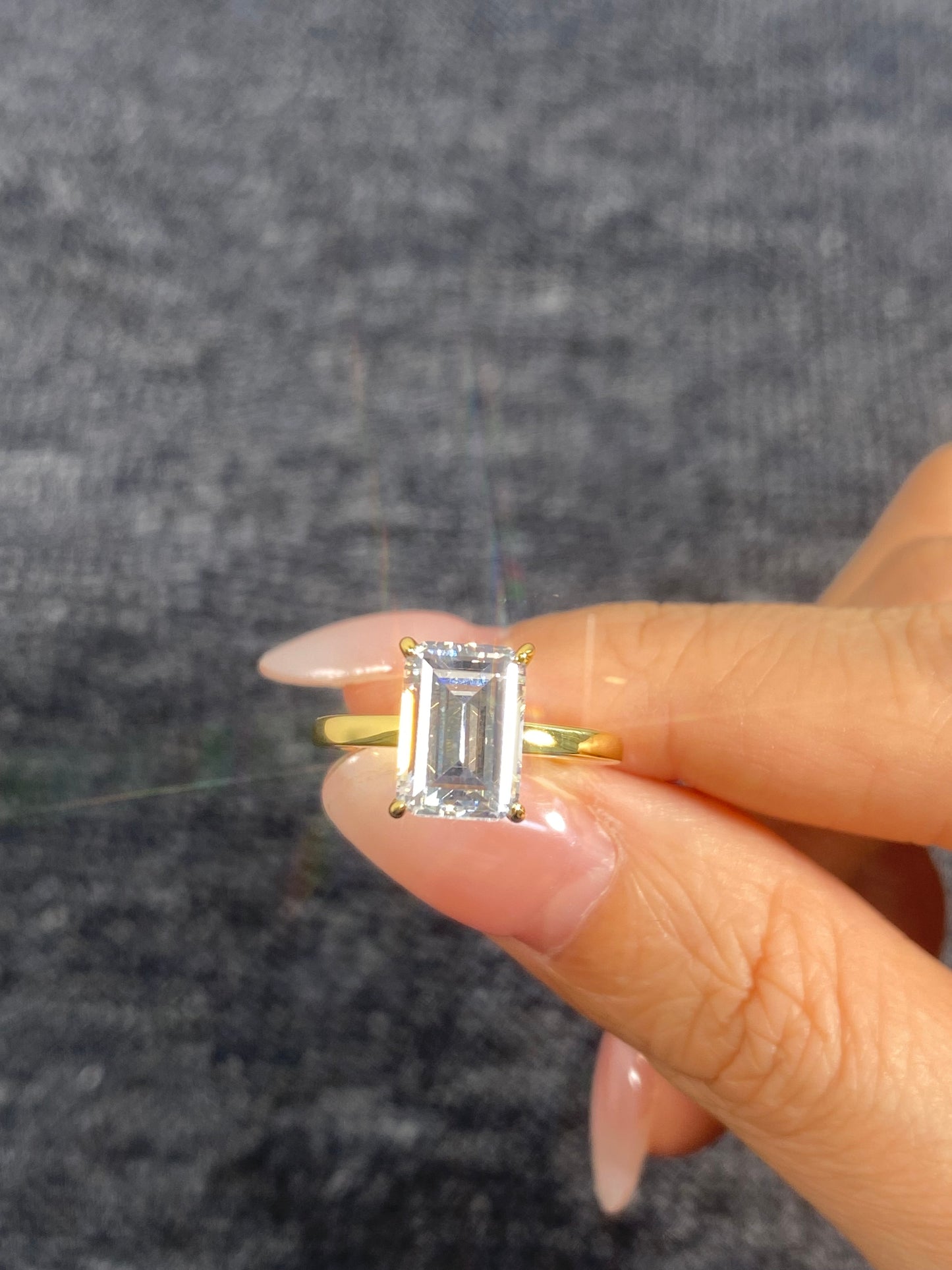 S925 Sterling Silver 3CT Princess Cut Lab Grown Ring For Women