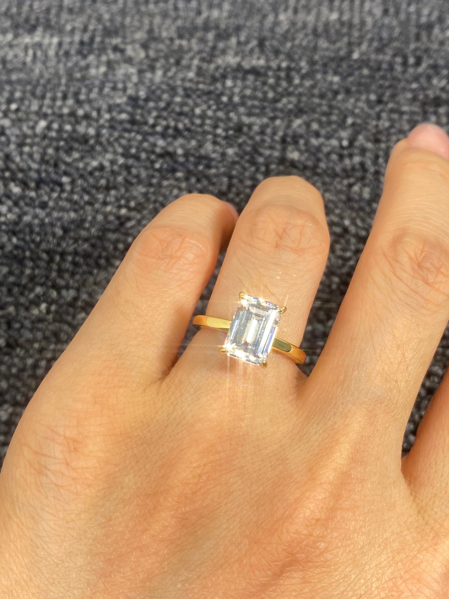 S925 Sterling Silver 3CT Princess Cut Lab Grown Ring For Women