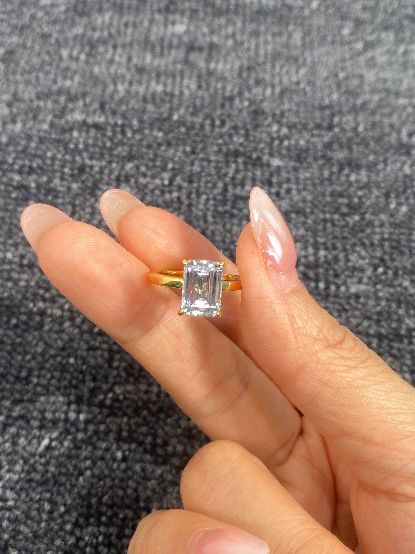 S925 Sterling Silver 3CT Princess Cut Lab Grown Ring For Women