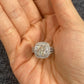 S925 Sterling Silver 3CT Halo Cut Lab Grown Ring For Women