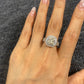 S925 Sterling Silver 3CT Halo Cut Lab Grown Ring For Women