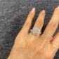 S925 Sterling Silver 3CT Halo Cut Lab Grown Ring For Women