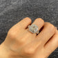 S925 Sterling Silver 3CT Halo Cut Lab Grown Ring For Women