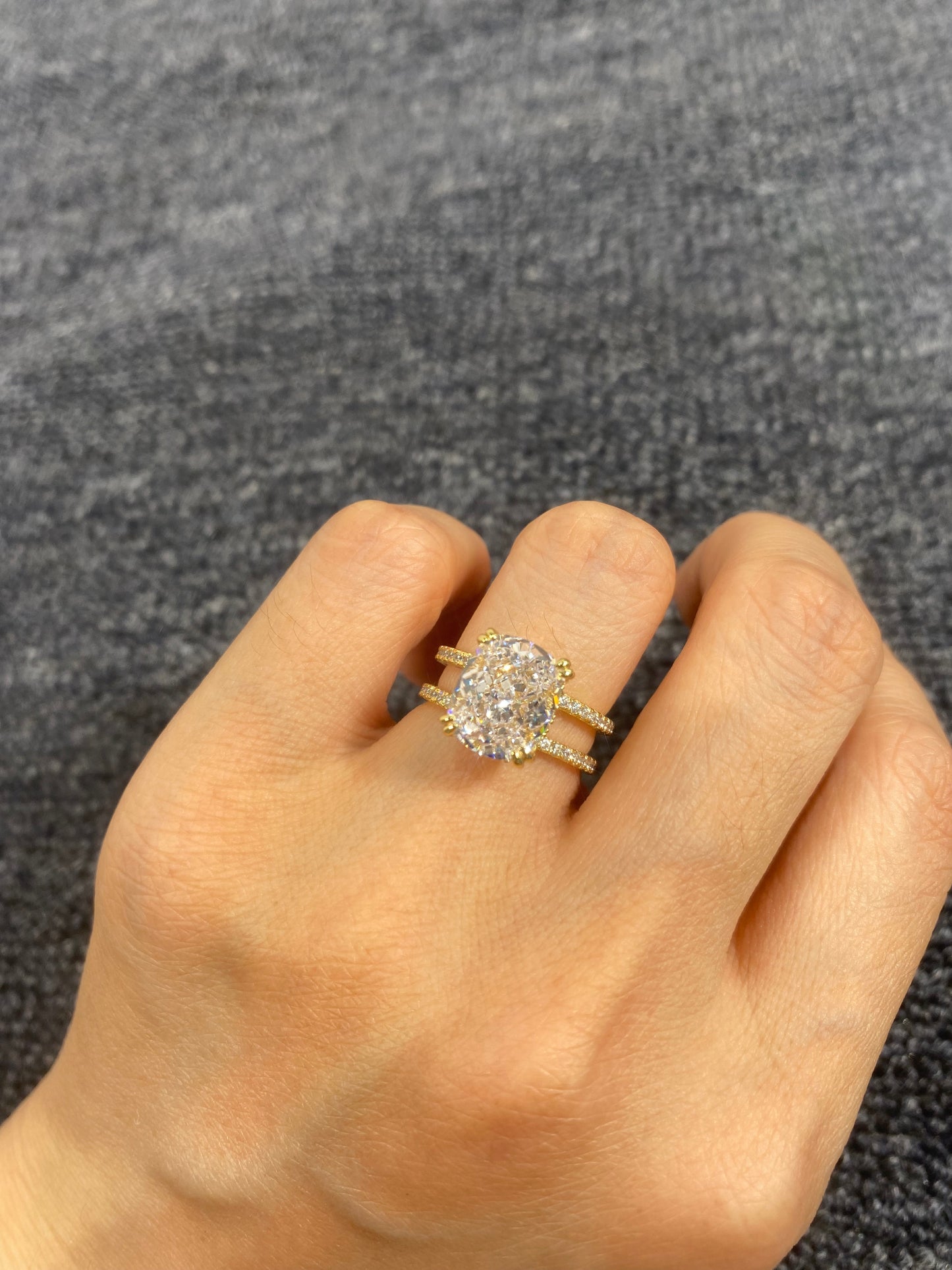 S925 Sterling Silver 3CT Round Cut Lab Grown Ring For Women