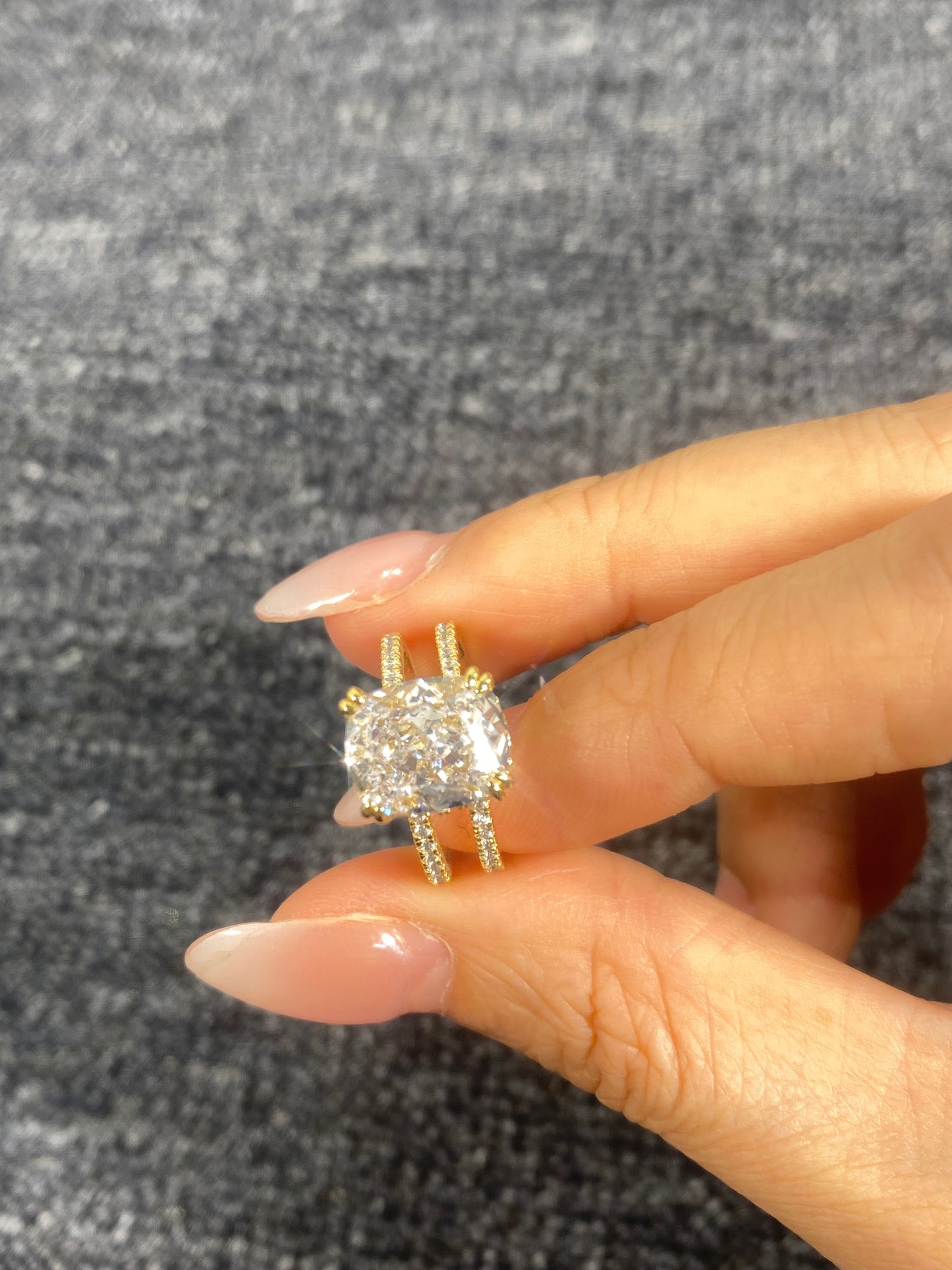 S925 Sterling Silver 3CT Round Cut Lab Grown Ring For Women