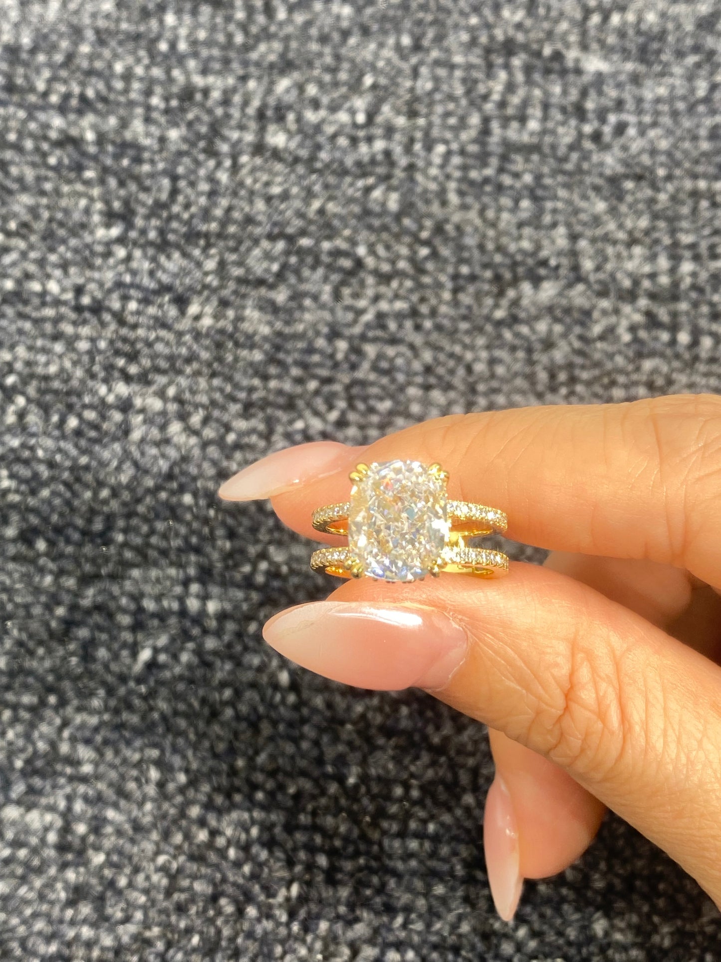 S925 Sterling Silver 3CT Round Cut Lab Grown Ring For Women