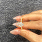 S925 Sterling Silver 2CT Drop Cut Lab Grown Diamond Ring For Women