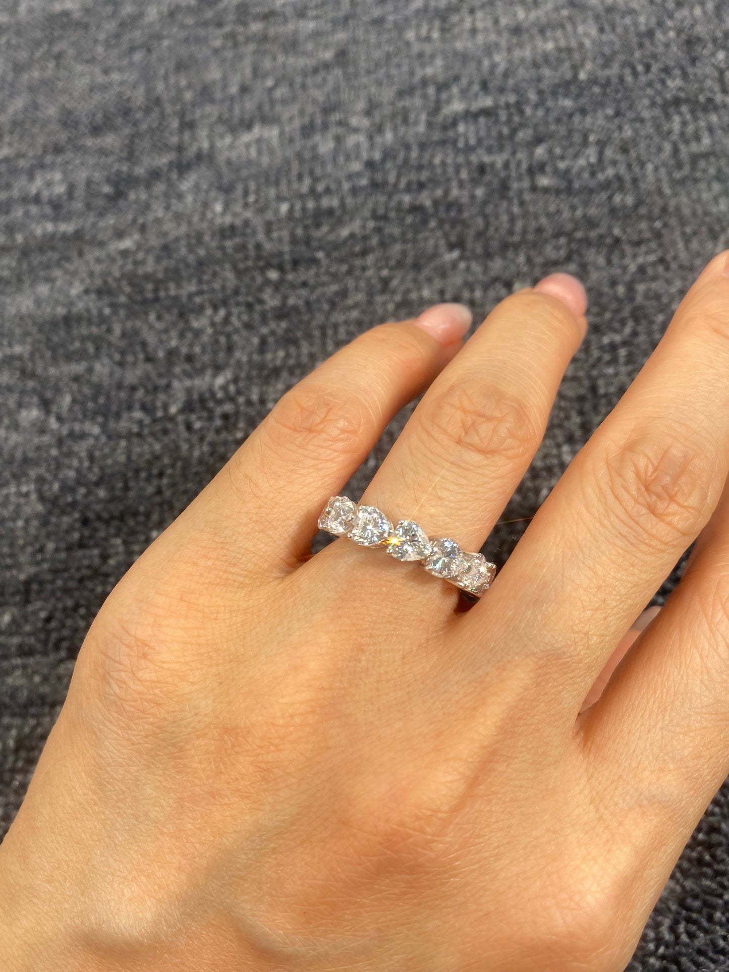 S925 Sterling Silver Total 2CT Heart Cut Lab Grown Diamond Ring For Women