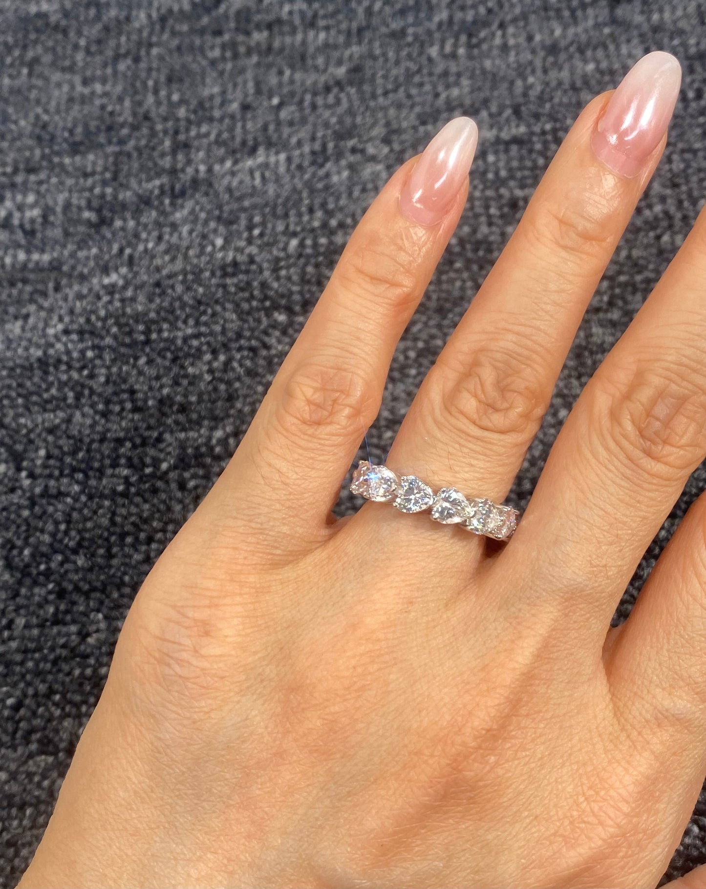 S925 Sterling Silver Total 2CT Heart Cut Lab Grown Diamond Ring For Women