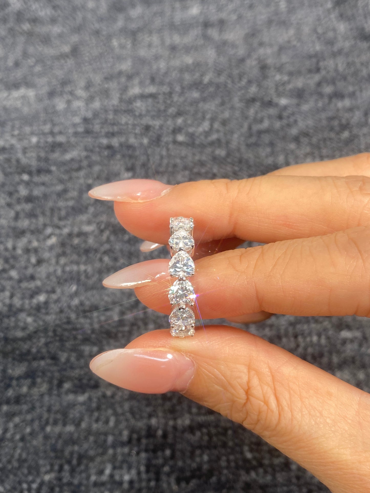 S925 Sterling Silver Total 2CT Heart Cut Lab Grown Diamond Ring For Women