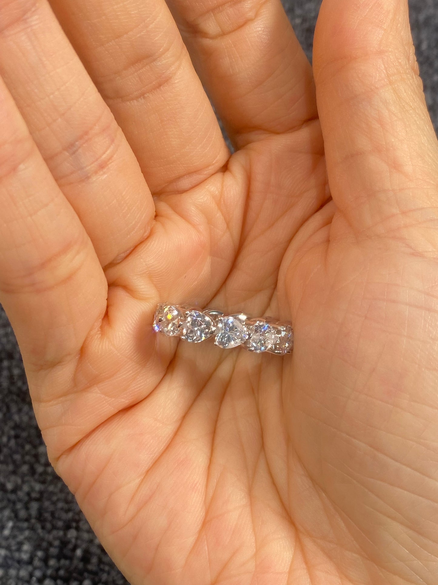 S925 Sterling Silver Total 2CT Heart Cut Lab Grown Diamond Ring For Women