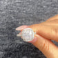 S925 Sterling Silver 3CT Halo Lab Grown Ring For Women