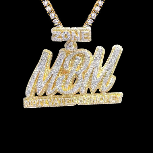 Custom Buss Down Hip hop Gold Men's Pendant Moissanite Iced