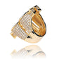New Design Silver Gold Dollar Symbol Moissanite Hip Hop Jewelry Punk Ring agahiphop