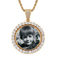 Hip Hop Popular Round Pure  Moissanite Diamond Commemorative Photo Frame Pendant