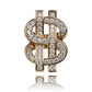 New Design Silver Gold Dollar Symbol Moissanite Hip Hop Jewelry Punk Ring agahiphop
