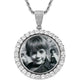 Hip Hop Popular Round Pure White Yellow Moissanite Diamond Commemorative Photo Frame Pendant agahiphop