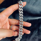 Hip Hop Jewelry 12mm Width 925 Sterling Silver Necklace VVS Moissanite Diamond Miami Cuban Link Chain Necklace agahiphop