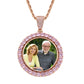Hip Hop Popular Round Pure White Yellow Moissanite Diamond Commemorative Photo Frame Pendant agahiphop