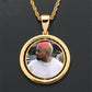 Hip Hop Popular Round Pure White Yellow Moissanite Diamond Commemorative Photo Frame Pendant agahiphop