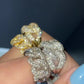 925 Sterling Silver Mens Iced Out 14mm Cuban Rings Moissanite Diamond Ring agahiphop
