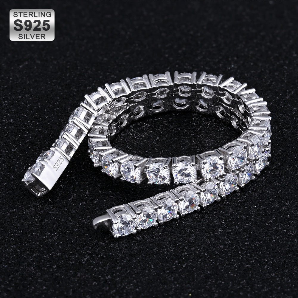 4mm 925 Silver Moissanite Necklace - agahiphop