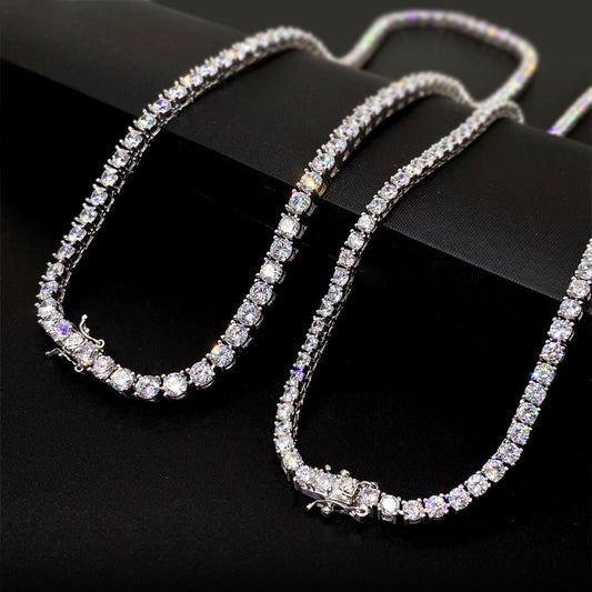 4mm925 Silver Moissanite Tennis Chain - agahiphop