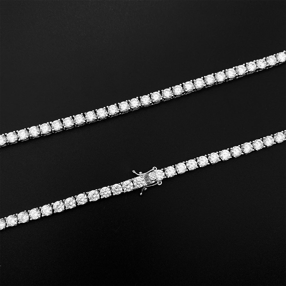 4mm925 Silver Moissanite Tennis Chain - agahiphop