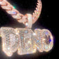 Custom Design  Moissanite Diamond 3D Fully Iced Out 5A CZ Chain Hand Setting Pendant Jewelry agahiphop