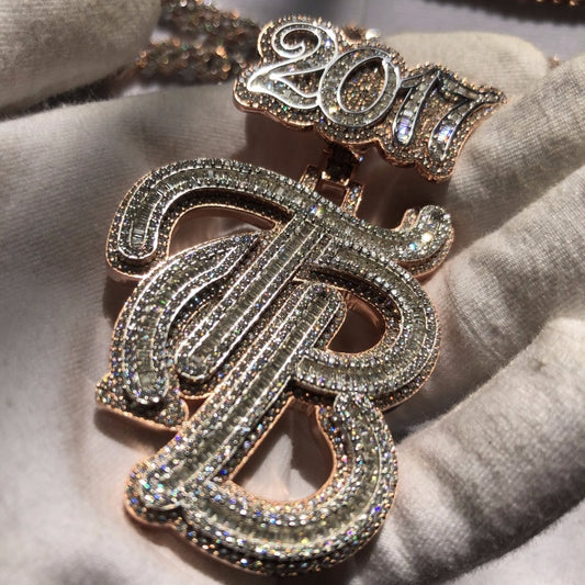 CUSTOM 1-2 LETTERS BAGUETTE PENDANT