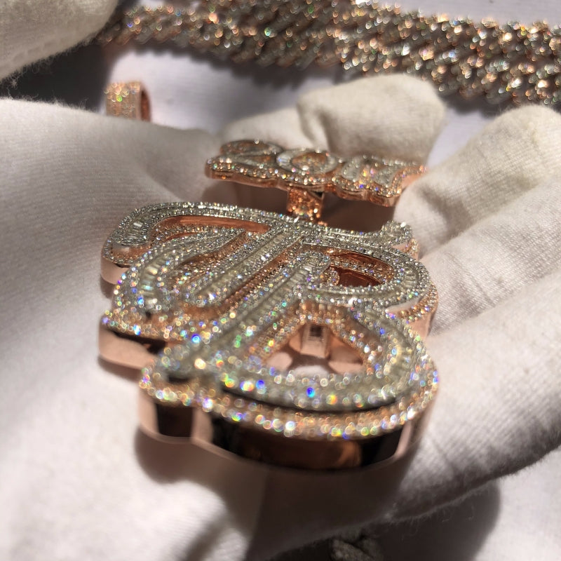 CUSTOM 1-2 LETTERS BAGUETTE PENDANT