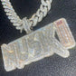 Custom Design  Moissanite Diamond 3D Fully Iced Out 5A CZ Chain Hand Setting Pendant Jewelry agahiphop