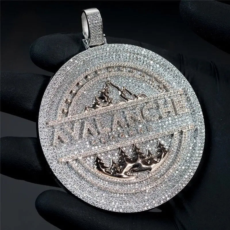 Full Iced out Moissanite 3D graphic Round Pendant Deposit