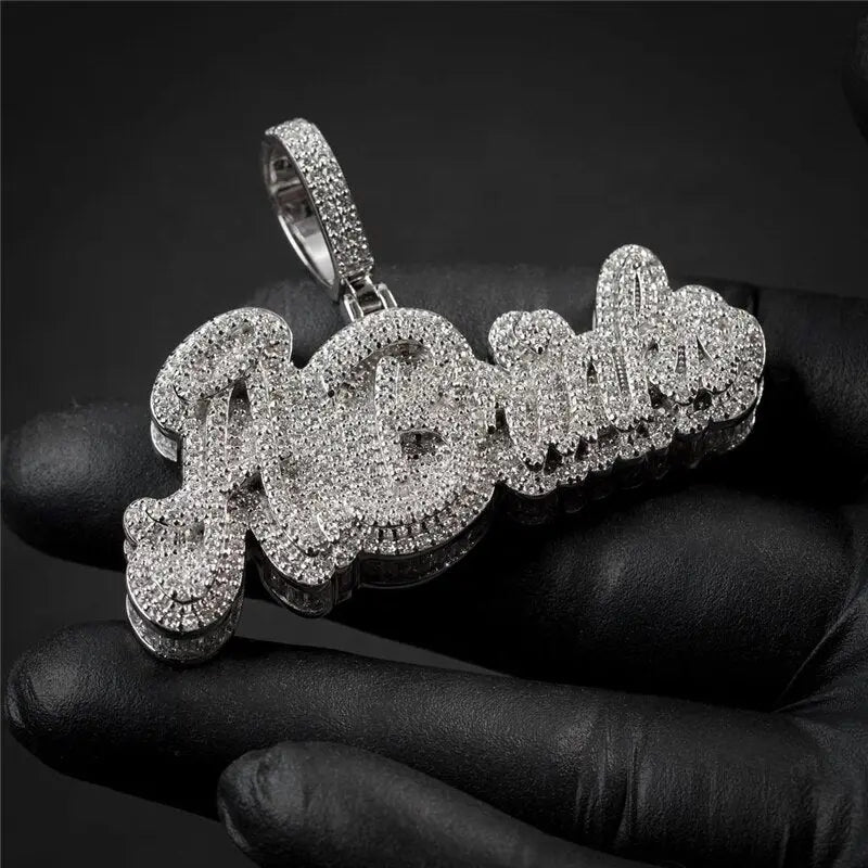 Custom Hip Hop Sterling Silver Jewelry Iced Out Men Charms Moissanite Diamonds  Letter Pendants